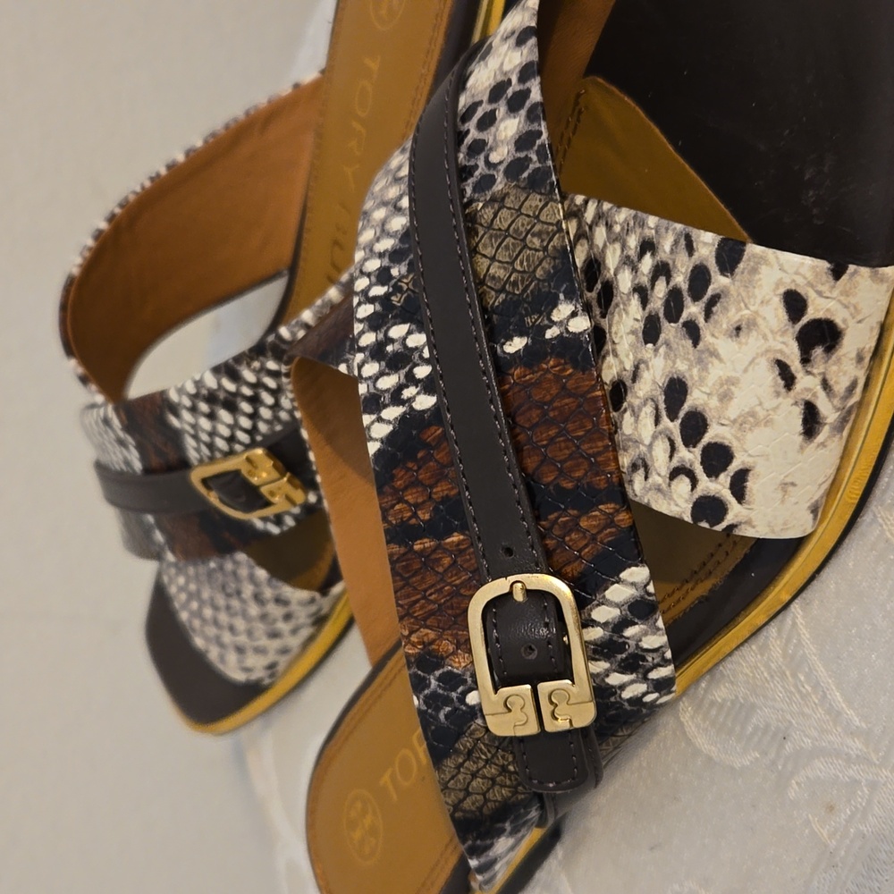 Tory Burch Black and Brown Sandals - Picture 5 of 10